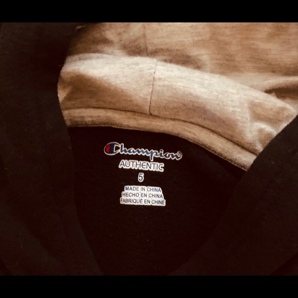 Size 5 Champion Black Hoodie - Picture 3 of 3